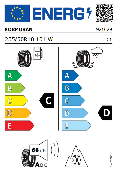 Tyre Label for Kormoran All Season SUV 235/50R18 101W